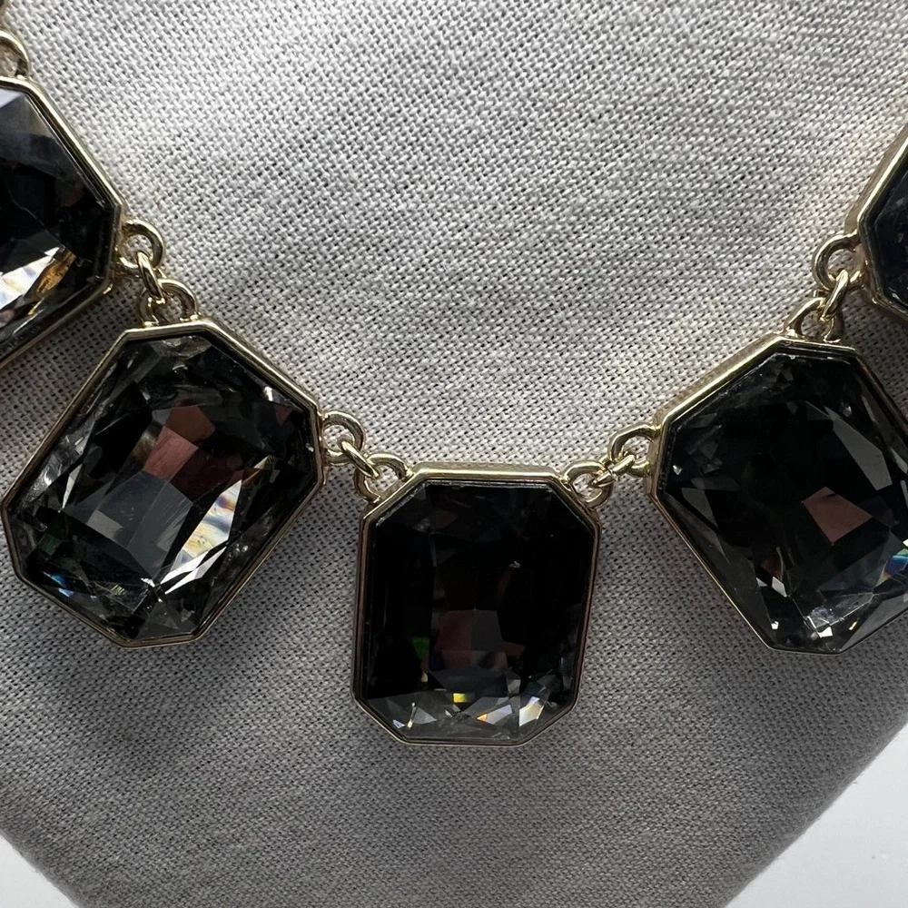 Rhinestones and gold tone necklace
